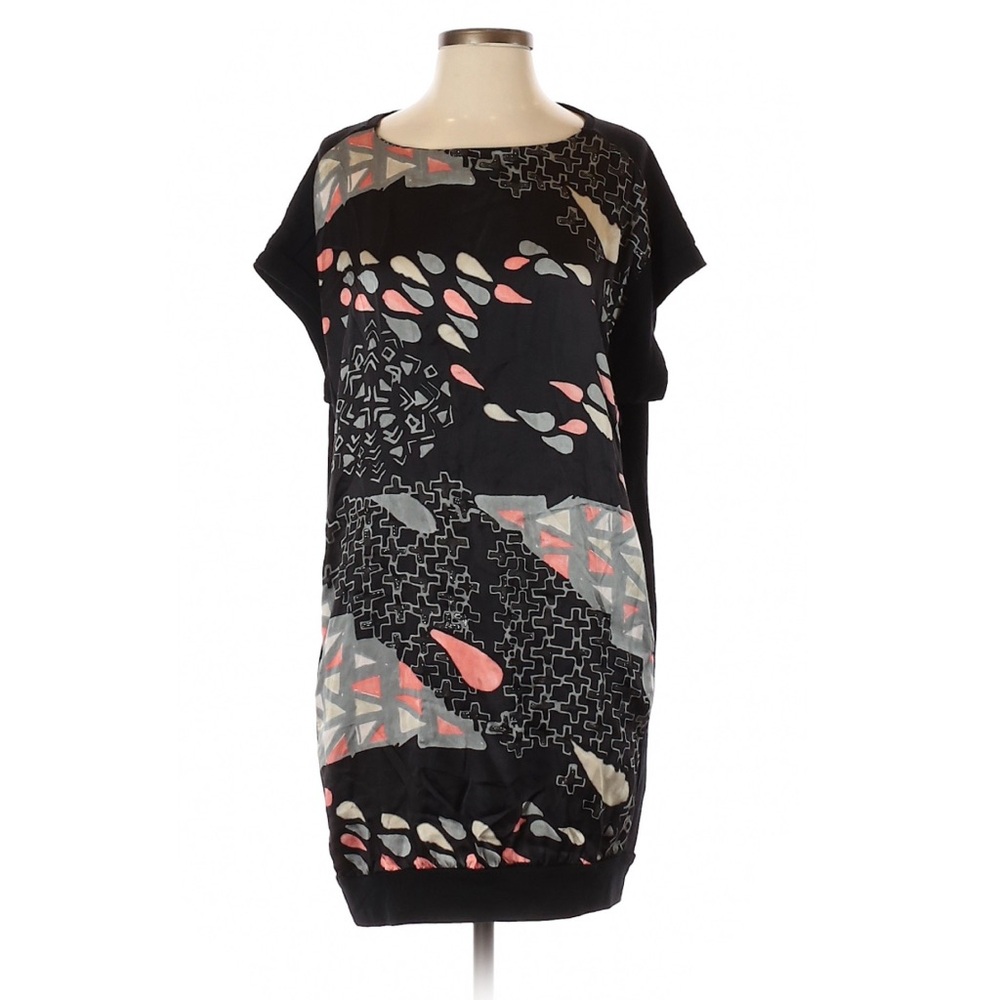 Tsumori Chisato Black and Pink Dolman Sleeve Sheath Dress
